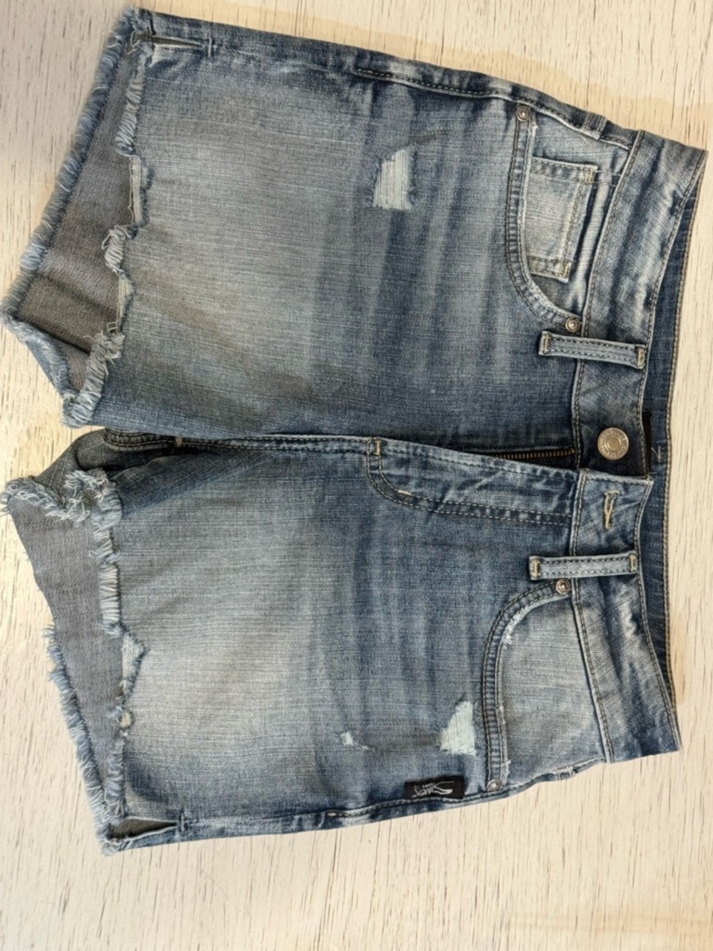 Silver Jeans light blue denim shorts